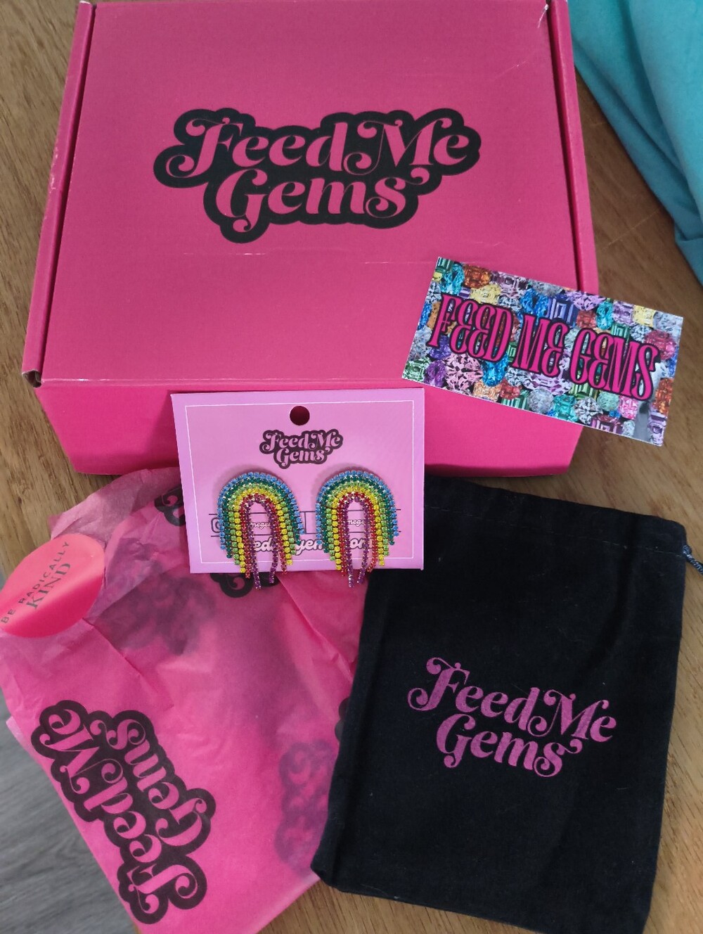 Feed Me Gems OG Mini Rainbow Earrings ~ New